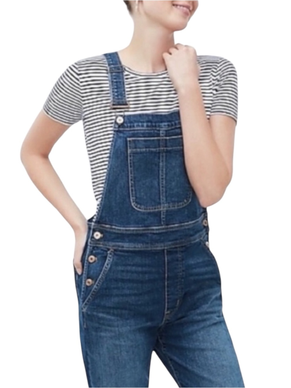 J. CREW Straight Leg Denim Bib Overalls w/ Multi Pockets in Indigo Wash Size XL